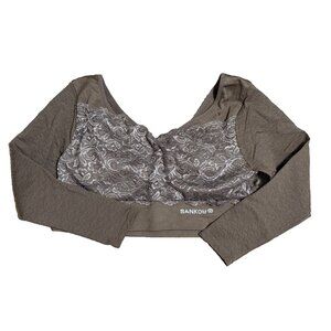 Sankom Posture Support Lace Front Long Sleeve Brown Bra Top Size XL